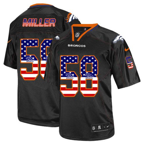 Nike Broncos #58 Von Miller Black Men's Stitched NFL Elite USA Flag Fashion Jersey - Click Image to Close